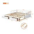 thumbnail image 3 of Harper & Bright Designs Twin to King Wooden Daybed with Twin Size Trundle Bed and Two Storage Drawers, Extendable Bed Frame, Sofa Bed for Bedroom Living Room, White, 3 of 11