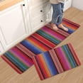 thumbnail image 4 of Striped Kitchen Rugs Set of 2, Cushioned Anti-Fatigue Kitchen Mats for Floor, Boho Rainbow Color Kitchen Mats, Non-Slip Waterproof Kitchen Floor Mat Washable for Kitchen, Home, Office, Laundry, 4 of 6