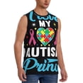 thumbnail image 2 of Balery I Love My Autism Camisetas sin mangas para hombre, absorbe la humedad y protege contra el mal olor.-XX-Large, 2 of 7