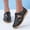 Black, variant on Closed Toe Summer Shoes for Women Dressy Comfy Beach Casual Peep Toe Sandals with Arch Support Vacation Non Slip Closed Toe Women's Retro Flat Sandals, Solid Color Hook & Loop Casual Outdoor Shoes