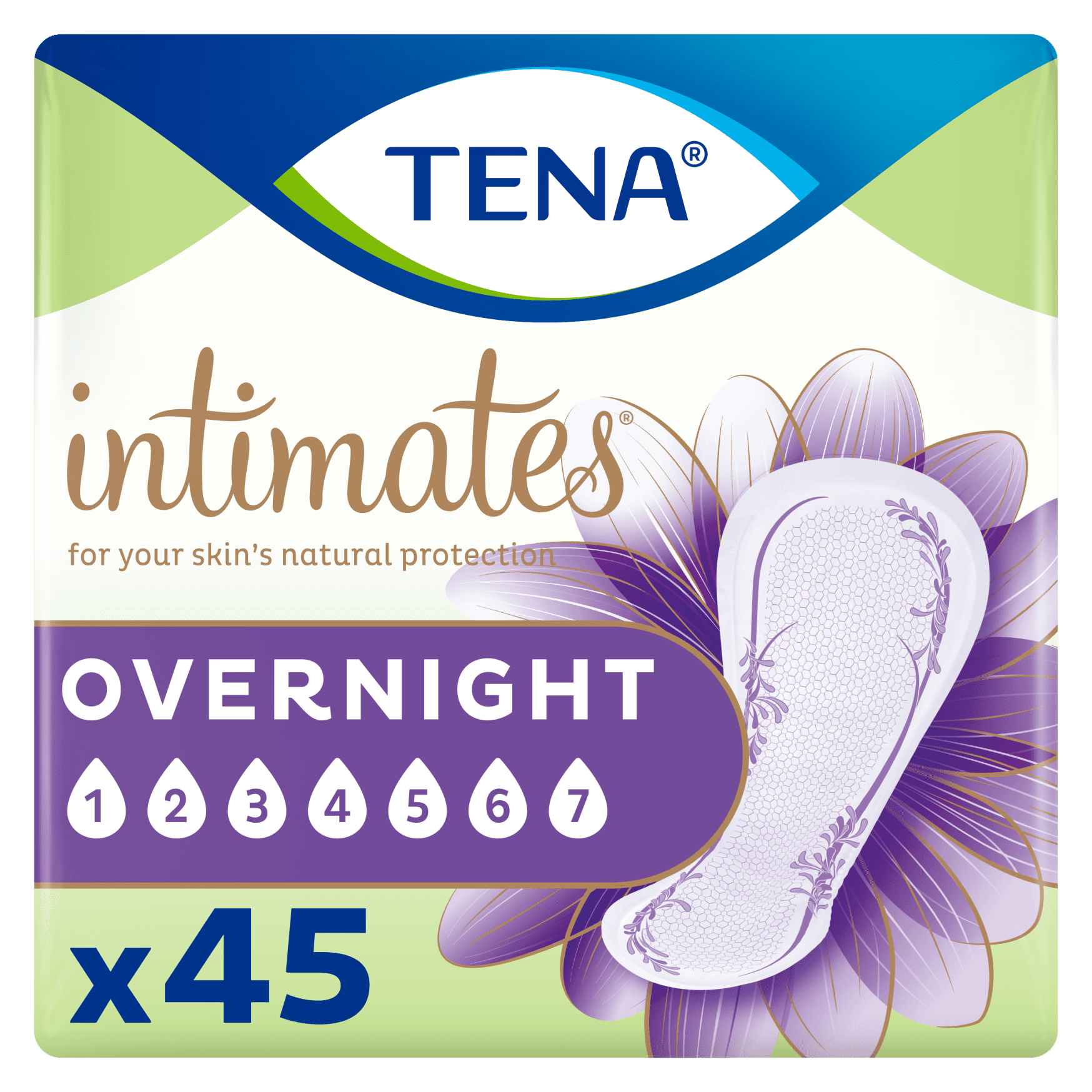 Tena Incontinence Pads, Overnight, 45 Ct