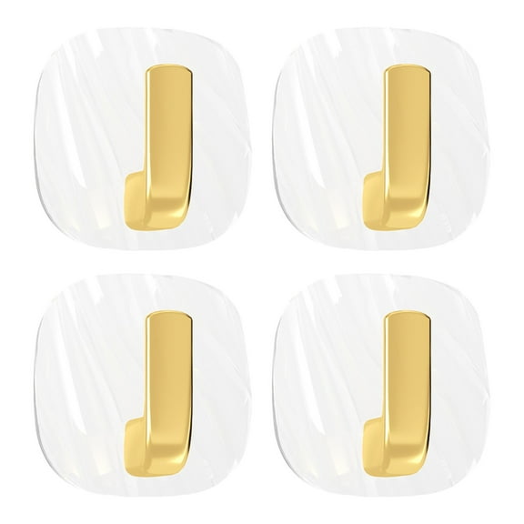 Wall-Mounted Sticky Hooks | 4-Pack Plastic Storage Hangers for Headphones & Cables | 6cm x 6cm Adhesive Hooks for Walls & Doors | 1kg Load Capacity