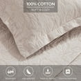 thumbnail image 4 of Superior Hibiscus Cotton Matelasse Bedspread and Sham Set, 3-Piece Dual Tone Modern Bedspreads, California King, Blush, 4 of 9