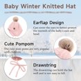 thumbnail image 4 of Gorro de invierno para bebés y niños pequeños con forro de terciopelo y orejeras, cálido, con pompón, 4 of 4