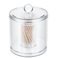 thumbnail image 5 of Cotton Balls Swabs Organizer with Lids, 4 x 5 inch Round Q-Tips Pads Holder Bathroom Canister Jar, Clear Acrylic Storage Container for Cosmetic Makeup Sponges Wipes, Eyebrow Blush Brush, 5 of 7