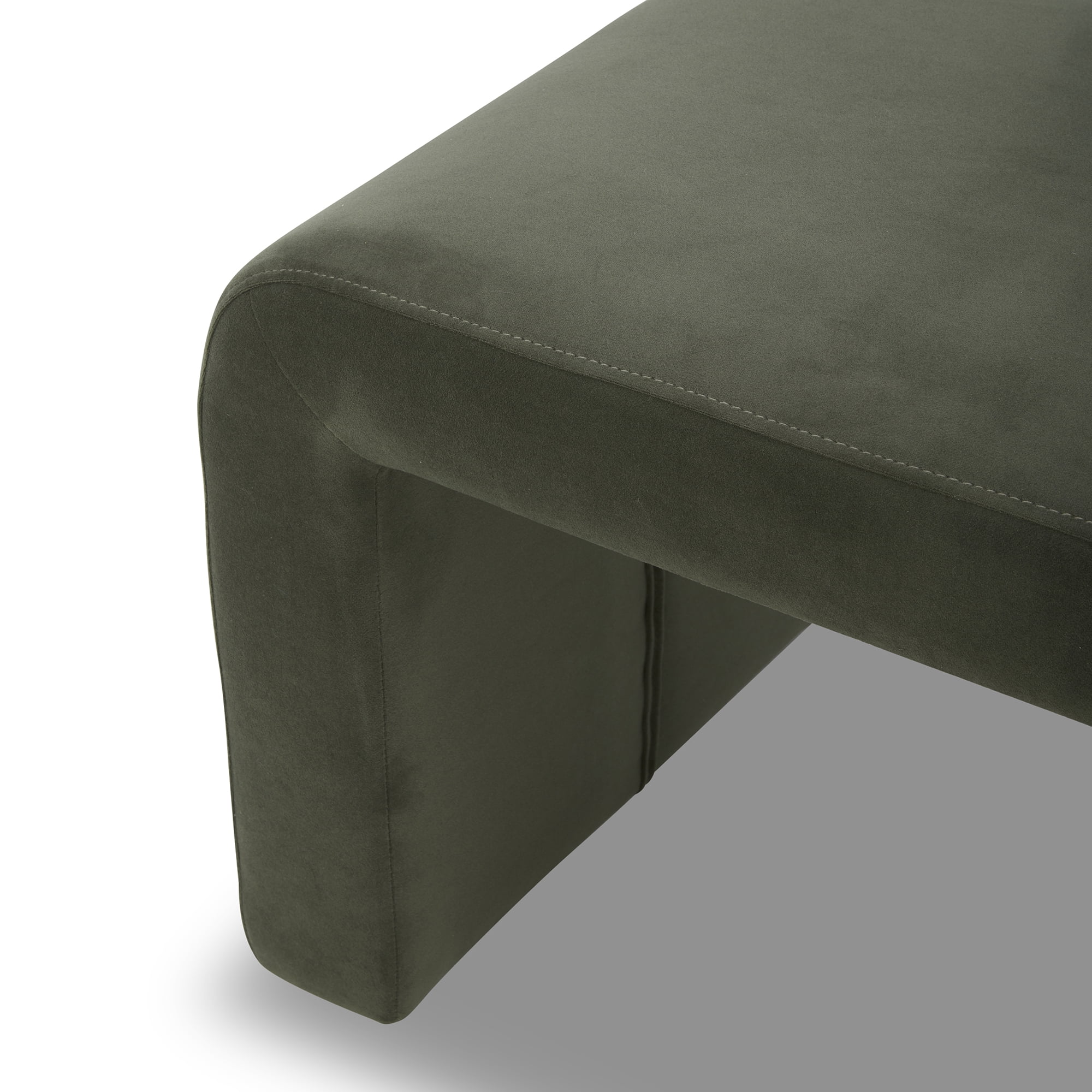 Better Homes & Gardens Juliette Velvet Pouf, Olive
