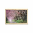thumbnail image 1 of Japanese Garden Wall Art with Frame, National Park in Chiang Mai Cherry Blossoms Spring Picture, Printed Fabric Poster for Bathroom Living Room, 35" x 23", Fuchsia Brown Fern Green, by Ambesonne, 1 of 2