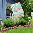 thumbnail image 6 of Pink Flamingo House Flag 28 x 40 Inch Large Vertical Double Sided Summer Fresh Palm Trees Background Watercolor Flowers Seasonal Outside Décor for Garden Yard Farmhouse Flags, 6 of 6