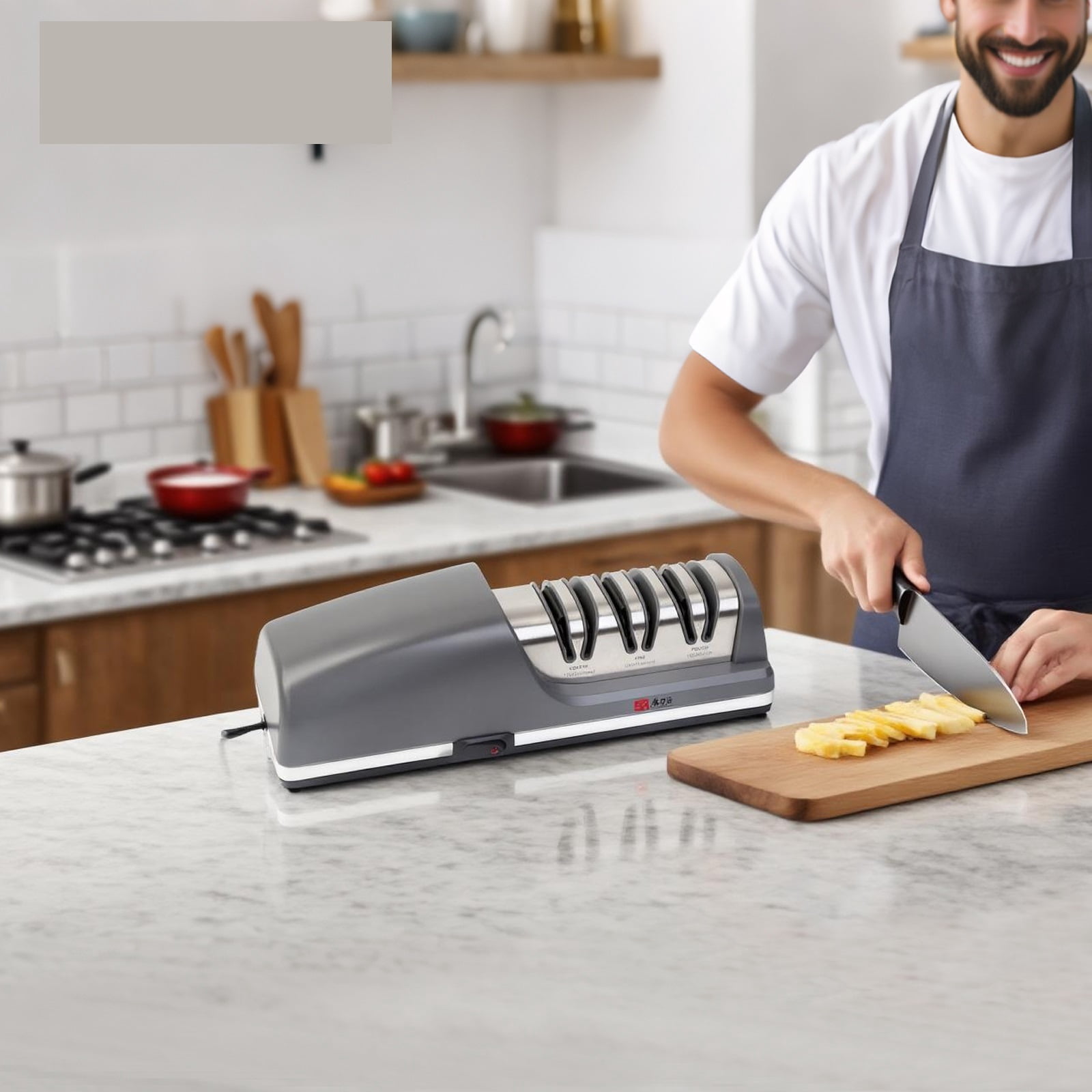 Electric Knife Sharpener Three-Speed Sharpening 100% Diamond Replaceable Sharpening Heads Suitable for All Kitchen Knives