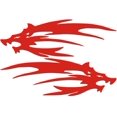 thumbnail image 1 of Pegatina reflectante para motocicleta con forma de llama de lobo, personalizada, impermeable, para coche, decoración creativa para exteriores, calcomanía gráfica, tatuaje de pared, color rojo, 1 of 4