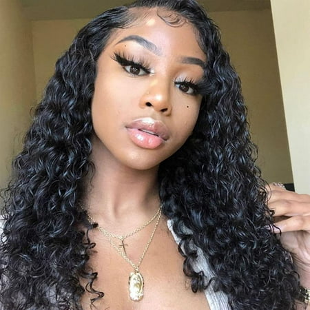 Water Wave Lace Closure Wigs man Hair Wet and Wavy Curly Wigs 4x4 Lace  Front Wigs for Women 150 Density Natural Color (20 Inch) | Walmart Canada