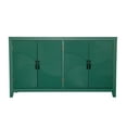 thumbnail image 3 of 59" Accent Cabinet with 4 Doors, Mid Century Modern Pantry Cabinet, Wood Buffet Cabinet, Media Cabinet, Console Cabinet, Cabinet for Entryway, Living Room, Bedroom, Dining Room (Green), 3 of 8