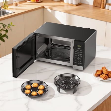 MAINSTAYS 0.9 CU FT 3-IN-1 AIR FRY CONVECTION MICROWAVE OVEN, 900 WATTS