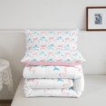 thumbnail image 5 of jejeloiu Watercolor Dolphin Bow Full Size Comforter Sets For Girls,Sweet Nautical Theme Bedding Comforter Set,Pastel Blue,Pink Reversible,3-Piece,1 Comforter and 2 Pillowcases, 5 of 7