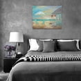 thumbnail image 6 of Coastal Beach Decor Bathroom Wall Art Bathroom Pictures Wall Decor Ocean Canvas Prints Painting Beach Decorations Framed Artwork for Bathroom Living Room Bedroom 16"x12", 6 of 6