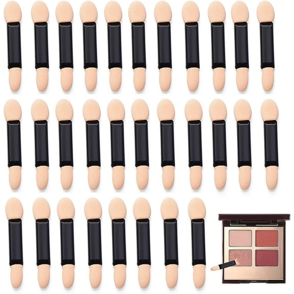 30 Pcs Disposable Dual Sides Eyeshadow Brushes Set Sponge Applicators Makeup Tool Sets for Women Girls