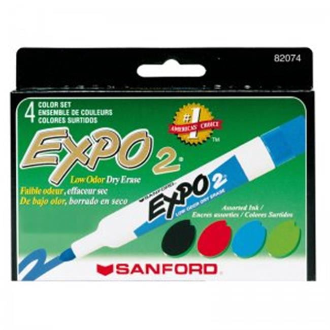 Sanford SAN82074BN Marker Expo 2 Dry Erase, 4 Per Pack Clear Bull