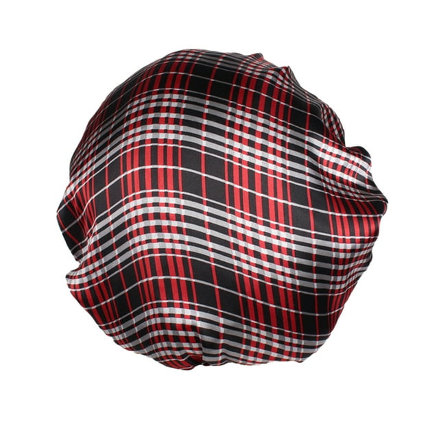 Bonete de pelo de ancho de ancho Blimmed Cabeza de baño Bufanda de dormir Tapa de Moda Softness Sombrero Turbans Cubierta Cubierta Cabello Peluques Para Mujeres Dormir Plaid Scienceny AP008211-02