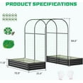 thumbnail image 6 of Slsy 3 in 1 Galvanized Raised Garden Bed with 87in Tall Arch Trellis for Climbing Plants, Galvanized Planter Garden Box Outdoor for Gardening,Black, 6 of 8