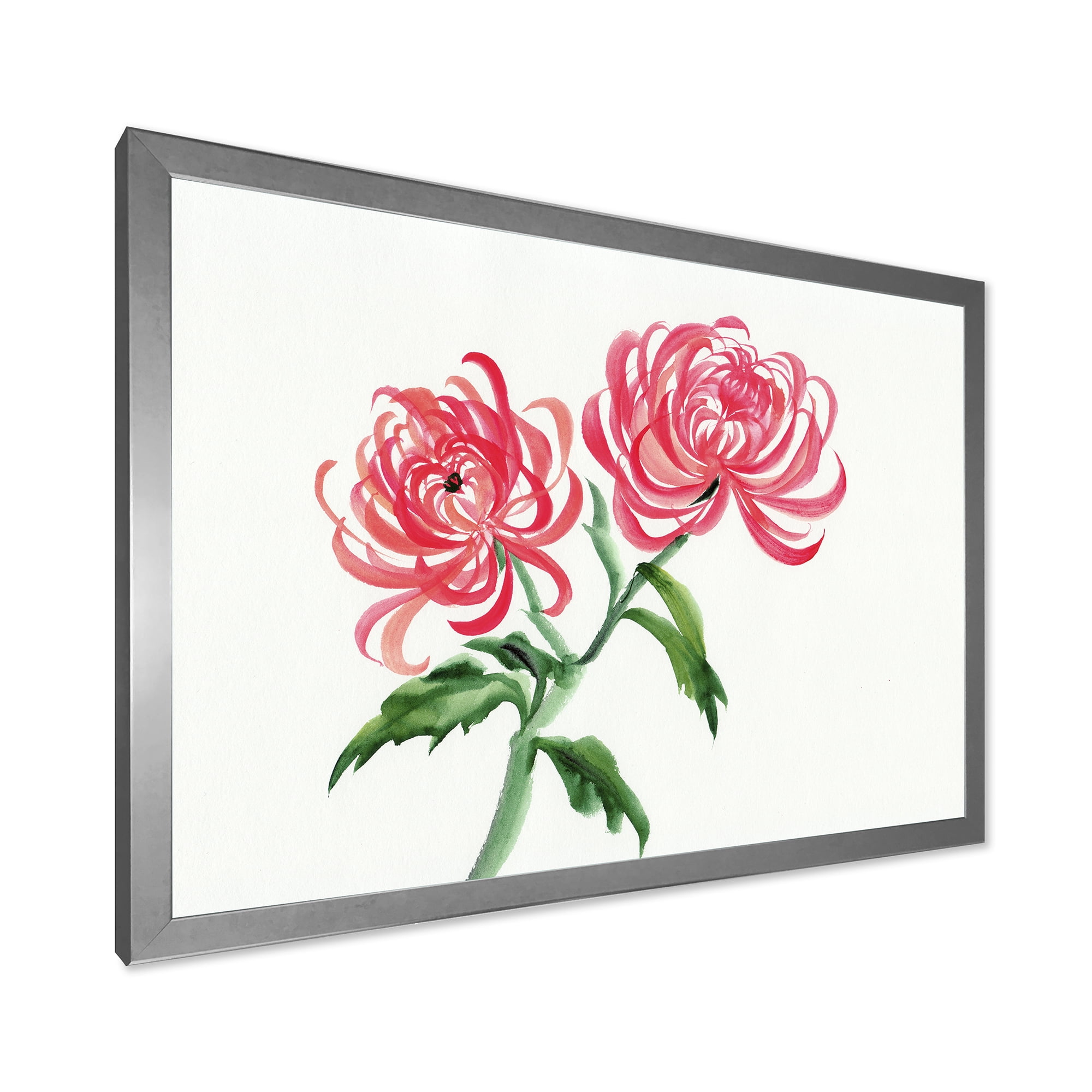 Designart 'Ancient Purple Chrysanthemum Flower' Traditional Framed Art Print