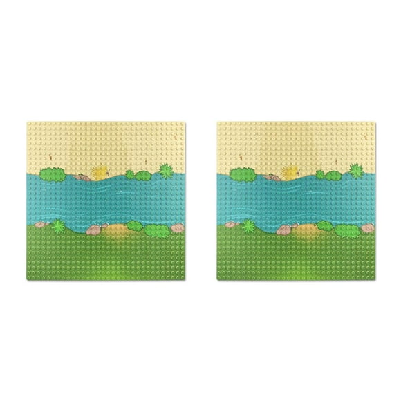 Bewildely Placa Base de ladrillos de construcción para niños pequeños, placa Base, tablero de , plataforma, piezas de repuesto en miniatura, Césped tipo 1 2Conjunto