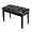 Black, variant on Wooden Double/Duet Piano Bench with Storage and Thick Cushion Faux Leather Padded Piano Stool Artist Duet Seat- Black
