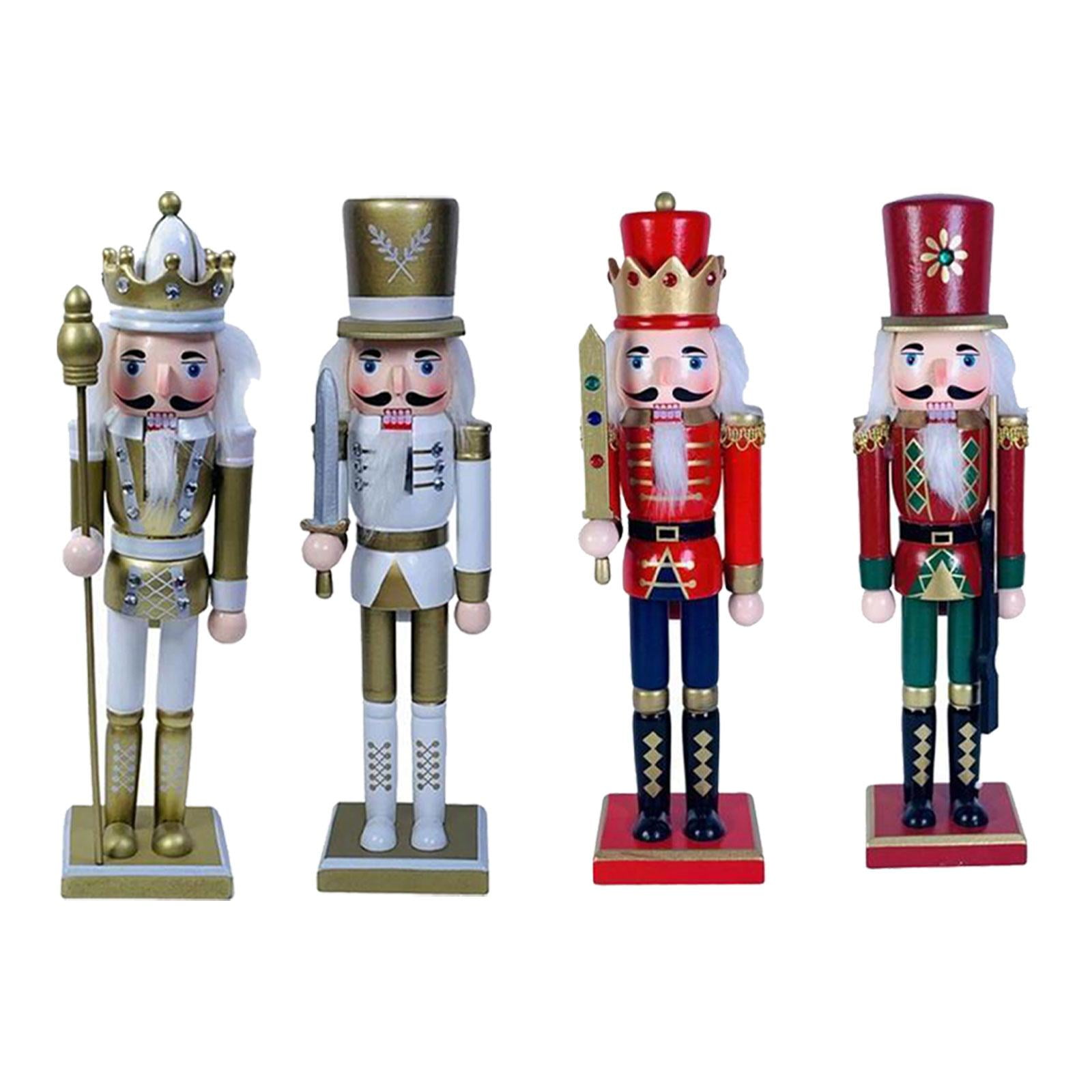 4 Pieces 12" Nutcracker Figures, Decorative Nutcracker Model