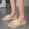thumbnail image 2 of Modstep Cloud Slides for Men Women Recovery Foam Sandals Summer Comfortable Walking Shower Pillow Slippers for Pool Beach size 6 Beige, 2 of 8