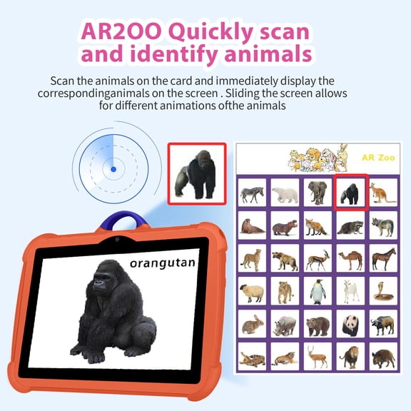 Children's Tablet Computer 7-Inch Android WIFI Bluetooth Kids Learning Device with 2GB RAM 16GB ROM and Stylus