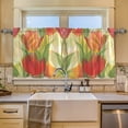 thumbnail image 5 of Ryvnso Tulip Floral Curtains Sets Short Curtain Rod Pocket Half Window Cafe Farmhouse Tier 2 Panels 57"W x 24"L, 5 of 7