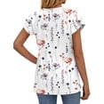 thumbnail image 4 of Fantaslook Womens Tops V Neck Short Sleeve Summer Shirts Babydoll Peplum Tops Tunic Dressy Casual Blouses, 4 of 8