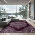 thumbnail image 2 of ODIKA 8'x10' Washable Area Rug Durable, Non-Slip Plum Interlocking Purple Dot Detail Centerpiece Fuzzy Tonal for Living Room, Under Sectional, Family, 2 of 7
