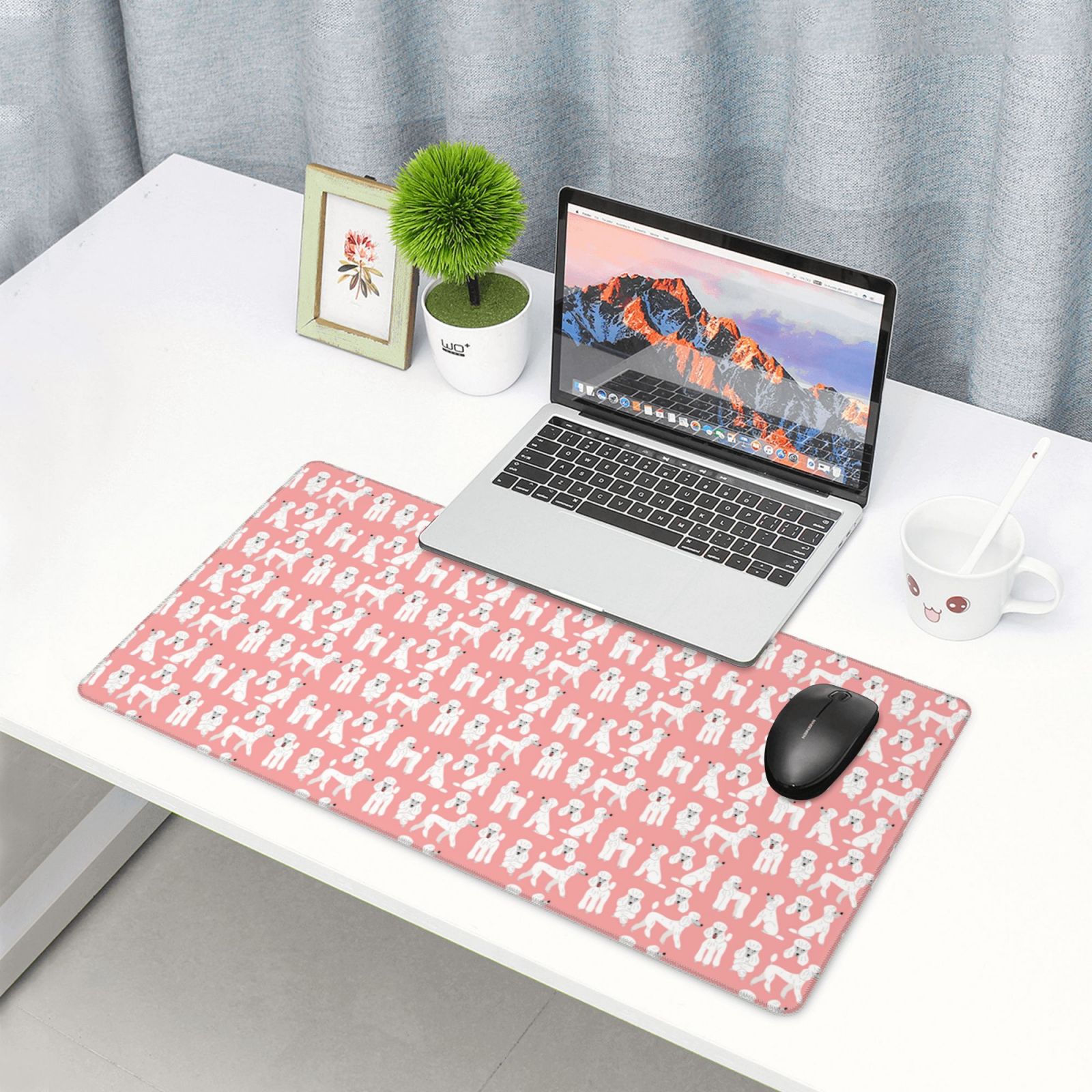 Kdxio Cute Poodle Dog Print Large Gaming Mouse Pad,Non-Slip Base,Water Resist Keyboard Pad for Gamer,Office & Home,29.5 x 15.8 in