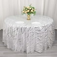 thumbnail image 3 of Efavormart 120" Silver Wave Embroidered Seamless Sequin Round Tablecloth, 3 of 5