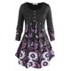 thumbnail image 1 of Camiseta Cuello Redondo Estampado Floral Tamaño Plus Rosegal  Mangas largas de talla grande, 1 of 5