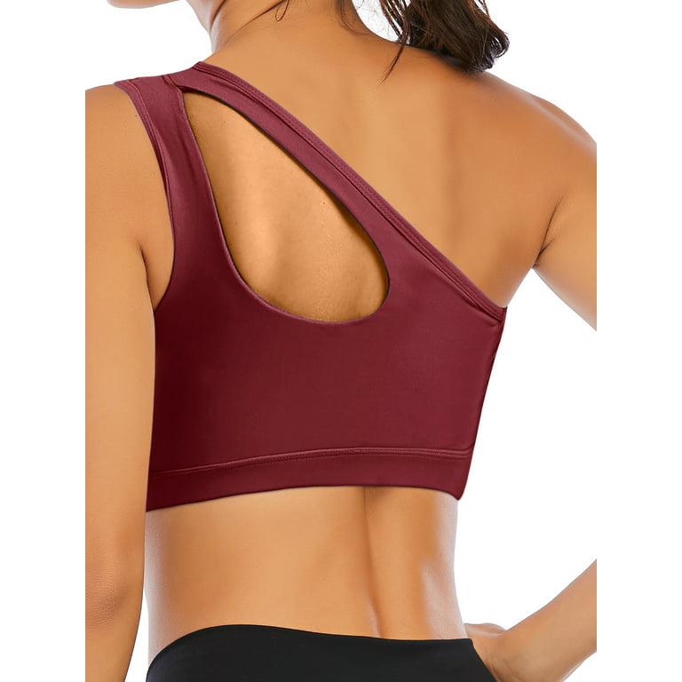 YouLoveIt Women's Seamless Sport Bra One Shoulder Sports Bra Women's Workout  Push Up Yoga Bra Sports Crop Tops Fitness Gym Vest Underwear Workout  Fitness Bra 
