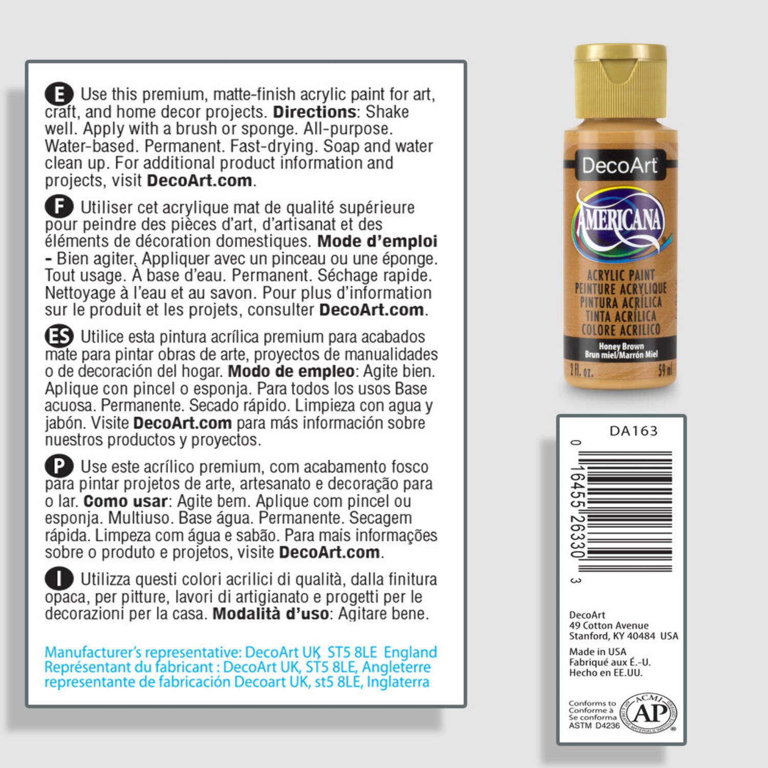 DecoArt Americana Acrylics Neutrals Color Family – 2oz Craft & DIY Paints