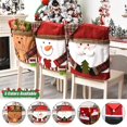 thumbnail image 2 of Funda para silla con adornos navideños, gorro rojo de Papá Noel, funda para silla de comedor para el hogar, regalo de Navidad de Año Nuevo 2023, 2 of 4