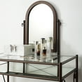 thumbnail image 3 of Linon Bonview 2-Piece Vanity Set, Includes Vanity and Bench, Dark Metal Finish with Beige Linen Fabric, 3 of 18