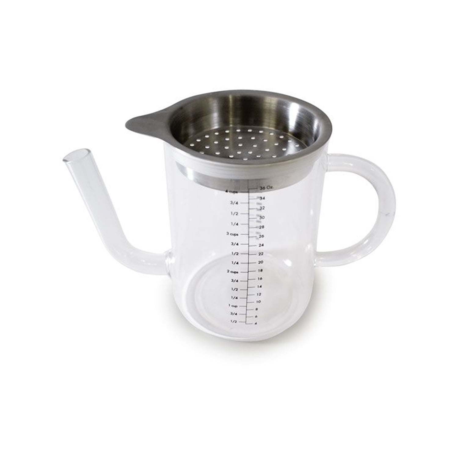 Norpro 4 Cup Capacity Glass Gravy and Fat Separator Cup with Handle and