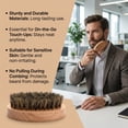 thumbnail image 5 of Beard Brush, Men Faux Boar Bristle Wood Handle Military Pocket Mustache Beard Grooming Comb Brush, 5 of 9