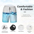thumbnail image 3 of Vsdgher Crystal Clear Water Splash for Mens Swim Trunks with Compression Liner Swim Shorts Swim Suits Board Shorts-X-Large, 3 of 6
