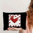 thumbnail image 4 of Pratyus Heart Love Envelope Tote Bag Valentine Gift Pink Love Cosmetic Bag for Women Travel Essentials Ladies Accessories Black, 4 of 6