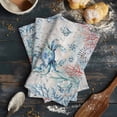 thumbnail image 6 of Coastal Crab 1 Pack Kitchen Towel, Water Absorbent Dish Towel, Nautical Beach Ocean Conch Coral Starfish Decorative Hand Towels - Quick Drying Cloth for Cooking Baking, 18x28 Inch, 6 of 8