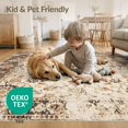 thumbnail image 4 of ODIKA 9'x12' Washable Area Rug Non-Shedding, Easy Care Traditional Vintage Inspired Ornate Distressed Scroll Border for Master Suite, California King, Under Bed, 4 of 7