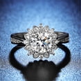 thumbnail image 3 of Ronda de compromiso de escarda Moissanite Anillo Solitario Promesa de plata 925 imitación chapado en anillo hecho con platinos para los anillos de las mujeres, 3 of 5