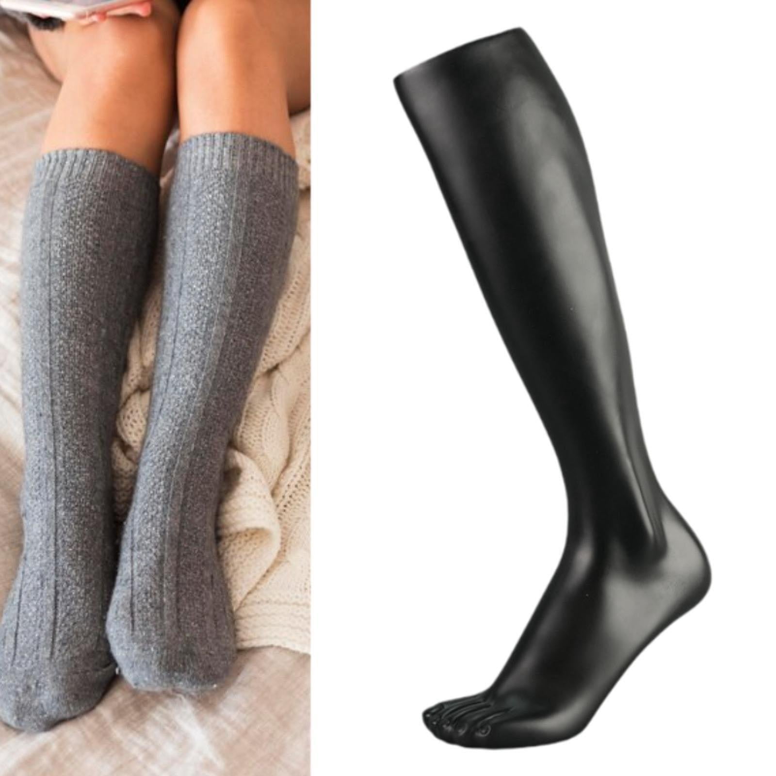 figatia Mannequin Foot Sock Model Foot Forms Photography Shoe Model Display Mannequin Leg Men for Hosiery Socks Sandals Jewelry Malls Black