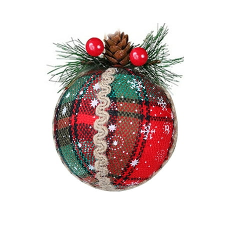 

3 Pieces Christmas Tree Hanging Balls Knitted Handmade Xmas Trees Yarn Baubles Balls Pendant Ornament Supplies Type 1
