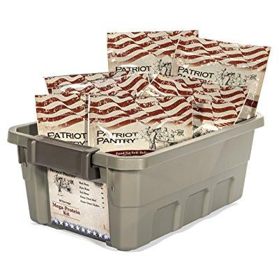mega protein emergency food kit real meat, beans for long-term food storage 80 total servings, up to 25-year shelf