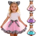 thumbnail image 6 of sususu Sparkle Dress Girls Girls Floral Print Tutu Skirt and Headband Set for Ballet Dance Performance Party Outfit Dress&nbsp;Up Clothes for Girls, 6 of 6
